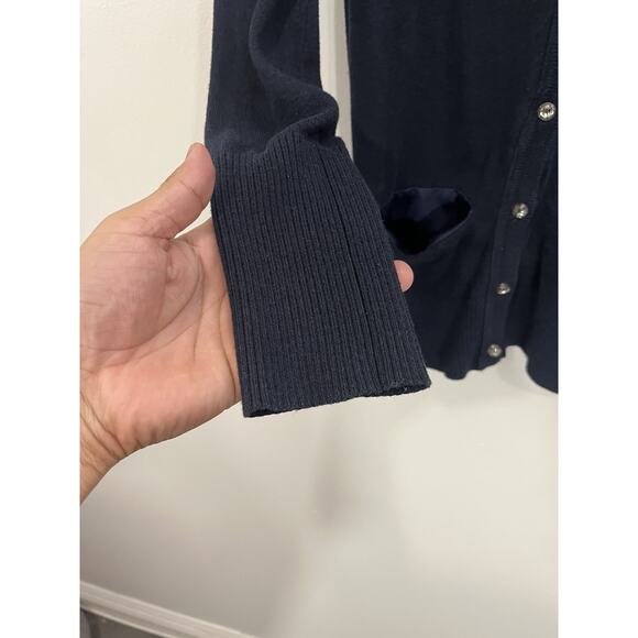 Y2K Abercrombie & Fitch Cardigan Navy L Preppy Academia Nautical Collegiate - Picture 4 of 13